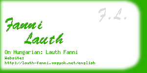 fanni lauth business card